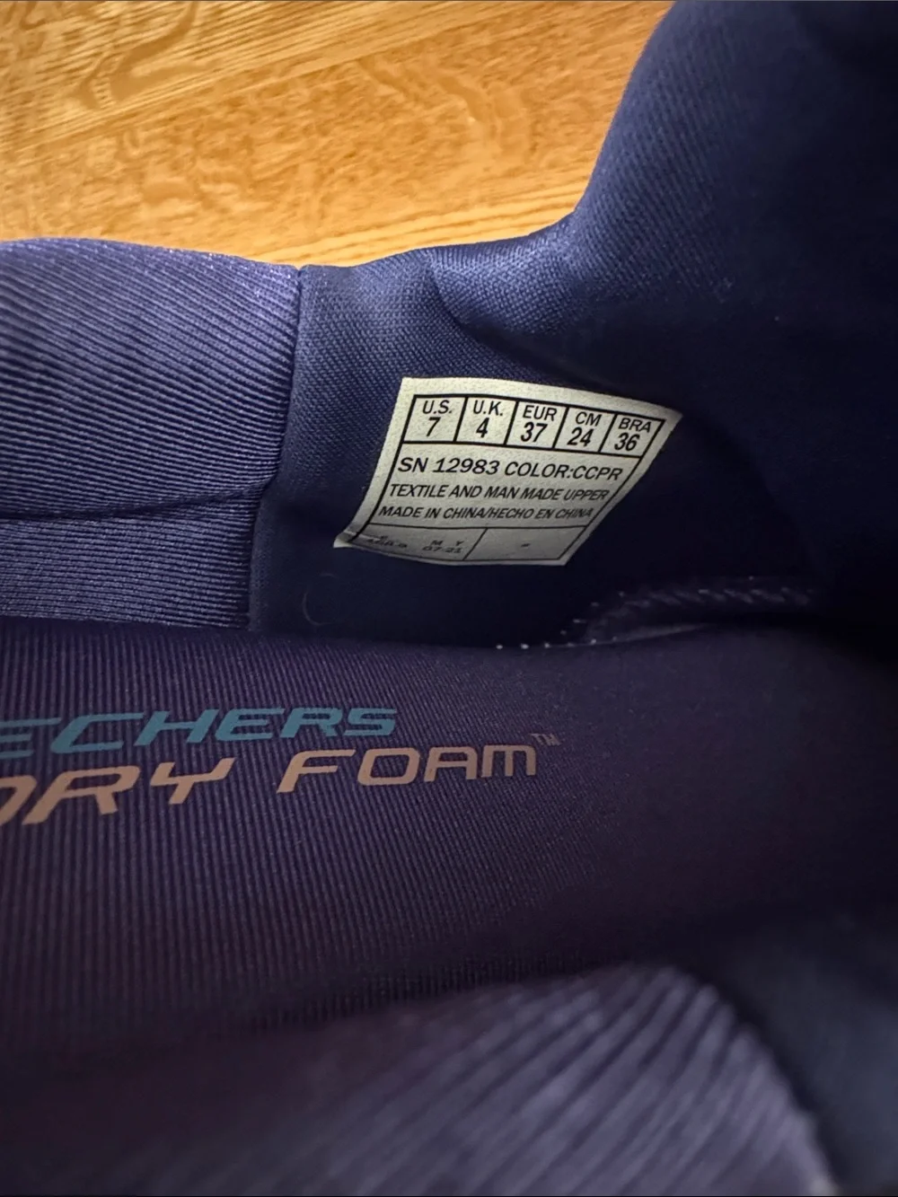 Skechers Gray and Purple Slip-On Athletic Sneakers - Picture 2 of 8